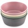 WeeSprout Bamboo Kids Bowls Set of Four 10 oz KidSized Dinnerware Cereal Leftovers Snack Bowl Dishwasher Safe Pink Green Gray Beige