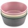 WeeSprout Bamboo Kids Bowls Set of Four 10 oz KidSized Dinnerware Cereal Leftovers Snack Bowl Dishwasher Safe Pink Green Gray Beige