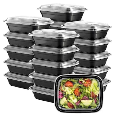 GUSTO 12 oz 1 Compartment Meal Prep Containers with Lids 50 Count Reusable Microwaveable Dishwasher Freezer Safe BPAFree Food Storage Boxes for Portion Control Formerly Comfy Package