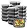 GUSTO 12 oz 1 Compartment Meal Prep Containers with Lids 50 Count Reusable Microwaveable Dishwasher Freezer Safe BPAFree Food Storage Boxes for Portion Control Formerly Comfy Package