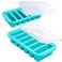 Souper Cubes 12 Cup Silicone Freezer Molds with Lids Aqua 2Pack
