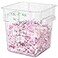 Restaurantware Met Lux 4 Quart Brine Bucket 1 Square Marinating Container With Volume Markers BuiltIn Handle Clear And Green Plastic Dough Rising Bucket FreezerSafe Lid Sold Separately