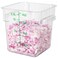 Restaurantware Met Lux 4 Quart Brine Bucket 1 Square Marinating Container With Volume Markers BuiltIn Handle Clear And Green Plastic Dough Rising Bucket FreezerSafe Lid Sold Separately
