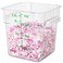 Restaurantware Met Lux 4 Quart Brine Bucket 1 Square Marinating Container With Volume Markers BuiltIn Handle Clear And Green Plastic Dough Rising Bucket FreezerSafe Lid Sold Separately