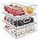 MANO Mano Fridge Drawer Pull Out Stackable Bins with Handle Clear Refrigerator Drawers Organizer Food Storage Container Box with Dividers Plastic Produce Saver for Pantry Cabinet Kitchen Clothes4Pack