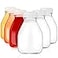 Patelai 6 Glass Milk Bottles with Lids 16oz Reusable for Almond Milk Coffee Creamer Parties Picnics