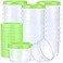 Sieral 36 Pack 8 oz Freezer Containers with Lids Reusable Deli Freezer Storage Containers Stackable Plastic Thick Twist Top Jars for Takeout Food Round Wide Mouth Lunch Snack Green