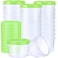 Sieral 36 Pack 8 oz Freezer Containers with Lids Reusable Deli Freezer Storage Containers Stackable Plastic Thick Twist Top Jars for Takeout Food Round Wide Mouth Lunch Snack Green