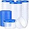 Sieral 36 Pack 8 oz Freezer Containers with Lids Reusable Deli Freezer Storage Containers Stackable Plastic Thick Twist Top Jars for Takeout Food Round Wide Mouth Lunch Snack Blue