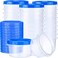 Sieral 36 Pack 8 oz Freezer Containers with Lids Reusable Deli Freezer Storage Containers Stackable Plastic Thick Twist Top Jars for Takeout Food Round Wide Mouth Lunch Snack Blue