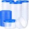 Sieral 36 Pack 8 oz Freezer Containers with Lids Reusable Deli Freezer Storage Containers Stackable Plastic Thick Twist Top Jars for Takeout Food Round Wide Mouth Lunch Snack Blue