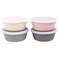 WeeSprout Bamboo Kids Bowls with Lids Set of Four 10 oz KidSized Dinnerware Cereal Leftovers Snack Bowl Dishwasher Safe Pink Green Gray Beige