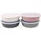 WeeSprout Bamboo Kids Bowls with Lids Set of Four 15 oz KidSized Dinnerware Cereal Leftovers Snack Bowl Dishwasher Safe Pink Green Gray Beige
