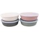 WeeSprout Bamboo Kids Bowls with Lids Set of Four 15 oz KidSized Dinnerware Cereal Leftovers Snack Bowl Dishwasher Safe Pink Green Gray Beige