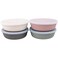WeeSprout Bamboo Kids Bowls with Lids Set of Four 15 oz KidSized Dinnerware Cereal Leftovers Snack Bowl Dishwasher Safe Pink Green Gray Beige