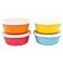 WeeSprout Bamboo Kids Bowls with Lids Set of Four 10 oz KidSized Dinnerware Cereal Leftovers Snack Bowl Dishwasher Safe Blue Yellow Orange Red