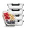 JoyJolt Divided 3 Compartment Glass Meal Prep Bento Box Set 5 Pack Airtight Food Storage Containers with Lids for Portion Control and Weight Loss