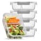 JoyJolt Divided Food Storage Containers with Lids Airtight 5 Pack Glass Meal Prep Containers 2 Compartment Set Glass Bento Box Reusable Food Containers Portion Control Containers for Weight Loss