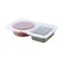 Restaurantware Futura 5 Ounce Snack Containers 100 Microwavable Sauce Containers 2 Compartments Hinged Lid Clear Plastic Portion Cups For Condiments Or Dips