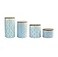 American Atelier Arabesque Canister Set Ceramic Blue 4 Piece