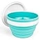 CARTINTS 950ml Collapsible BowlsSilicone Food Storage ContainersPrepStorage Bowls with LidsSilicone Lunch Containers Ideal for Travel and Camping Blue