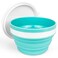 CARTINTS 950ml Collapsible BowlsSilicone Food Storage ContainersPrepStorage Bowls with LidsSilicone Lunch Containers Ideal for Travel and Camping Blue