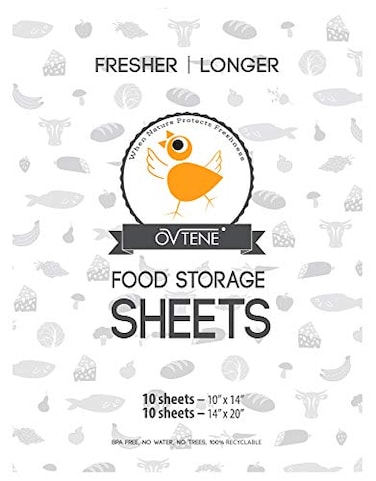 OVTENE Food Storage Sheets for Cheese Meat and Produce Keeps Food Fresher Longer 20 Sheets