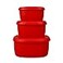 BLUE GINKGO Nesting Silicone Containers Set of 3 HardShell Silicone Food Storage Containers BPA Free Airtight Dishwasher and Freezer Safe 67oz 10oz 20oz Red