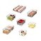 iDesign Crisp 7Piece Recycled Plastic Refrigerator Organizer Bin Set with Lids ClearGray