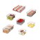 iDesign Crisp 7Piece Recycled Plastic Refrigerator Organizer Bin Set with Lids ClearGray