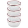 Sterilite UltraSeal 81 Qt Bowl Large Airtight Food Storage Container Latching Lid Microwave and Dishwasher Safe Clear With Red Gasket 4Pack