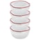 Sterilite UltraSeal 81 Qt Bowl Large Airtight Food Storage Container Latching Lid Microwave and Dishwasher Safe Clear With Red Gasket 4Pack