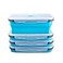 Annaklin Collapsible Food Storage Containers with Airtight Lid Air Vent 405 oz Kitchen Stacking Silicone Collapsible Meal Prep Container Set for Leftover Microwave Freezer Dishwasher Safe Blue Set of