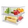 Greenby 3 Pack Refrigerator Organizer Bins with Pullout Drawer Stackable Clear Fridge Drawer Organizer Fruit Vegetable Storage Containers for Kitchen Pantry Organization 1 Large2 Small