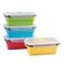 Annaklin Collapsible Food Storage Containers with Airtight Lid 27 oz Kitchen Stacking Silicone Collapsible Meal Prep Container Set for Leftover Microwave Freezer Dishwasher Safe 4 Colors Set of 4