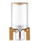 Tioncy 8L Flour and Cereal Glass Container Rice Oatmeal Dispenser Storage Container Cereal Food Storge Container with Airtight Lid Wooden Stand and Measuring Cup for Kitchen Organization Pantry Store