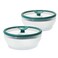 Anyday 2Pack 2Cup Glass Food Storage Set with Glass Lids PlasticFree Frosted Meal Prep Bowls Stackable Airtight Storage Container Set with Vented Silicone Lid for MicrowaveSafe Reheating