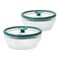 Anyday 2Pack 2Cup Glass Food Storage Set with Glass Lids PlasticFree Frosted Meal Prep Bowls Stackable Airtight Storage Container Set with Vented Silicone Lid for MicrowaveSafe Reheating