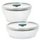 Anyday 4Pc Microwave Cookware Glass Food Storage Set with Glass Lids Medium PlasticFree Containers Stackable Steamer with Vented Lid for MicrowaveSafe Reheating Steaming Vegetables Rice