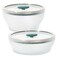 Anyday 4Pc Microwave Cookware Glass Food Storage Set with Glass Lids Medium PlasticFree Containers Stackable Steamer with Vented Lid for MicrowaveSafe Reheating Steaming Vegetables Rice