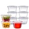 Pantry Value 4 oz Jello Shot Cups with Lids 200 Count Clear Disposable Plastic Portion Containers for Snacks Sides Meal Prep Sauces Durable Stackable LeakResistant