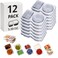 Firwcwem 12 Sets Reusable Snack Containers Double Compartment Snackle Box Container with Lids LeakProof BPAFree Food Storage Condiments Portion Control Dip Cups for Kids School Lunches Meal Prep Takeo