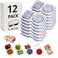Firwcwem 12 Sets Reusable Snack Containers Double Compartment Snackle Box Container with Lids LeakProof BPAFree Food Storage Condiments Portion Control Dip Cups for Kids School Lunches Meal Prep Takeo