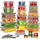 KEMETHY 52 PCS Food Storage Containers with Lids Airtight 26 Containers 26 Lids Leak proof Meal Prep Container Set for Kitchen Storage BPAfree PVCfree Plastic MicrowaveDishwasher Safe Labels Pen