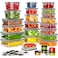 KEMETHY 52 PCS Food Storage Containers with Lids Airtight 26 Containers 26 Lids Leak proof Meal Prep Container Set for Kitchen Storage BPAfree PVCfree Plastic MicrowaveDishwasher Safe Labels Pen