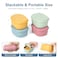 AOEDEO 4 pcs 10 oz Silicone Snack Containers for Kids Small Food Containers with Lids Fruit Container for Lunch Stackable Lunch Container for Kids Daycare School and Travel
