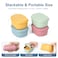 AOEDEO 4 pcs 10 oz Silicone Snack Containers for Kids Small Food Containers with Lids Fruit Container for Lunch Stackable Lunch Container for Kids Daycare School and Travel