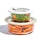 Bentgo Signature LeakProof Glass Food Storage 4Piece Set 1Compartment PlasticFree Containers with Airtight Glass Lids BPAFree Microwave Freezer Oven Dishwasher Safe White Stone