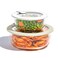 Bentgo Signature LeakProof Glass Food Storage 4Piece Set 1Compartment PlasticFree Containers with Airtight Glass Lids BPAFree Microwave Freezer Oven Dishwasher Safe White Stone