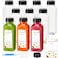BOOMIBOO Juice Bottles with Caps 10Pcs 12oz Plastic Bottles with Caps Clear Reusable Water Bottle Used for Juicing Bottle Juice Containers with 10Pcs Labels Bottle Brush